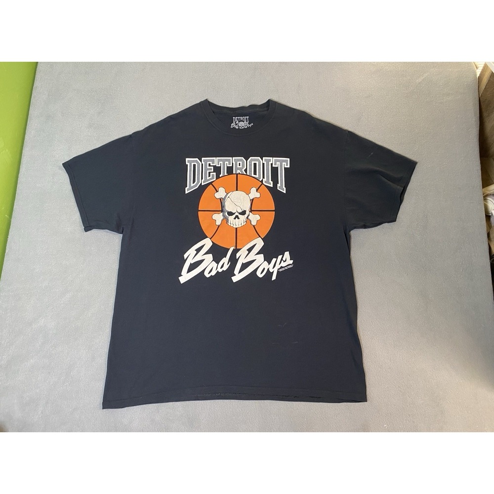 "Detroit Bad Boys"Dennis Rodman Basketball T Shirt Men's XXL Graphic Print Black